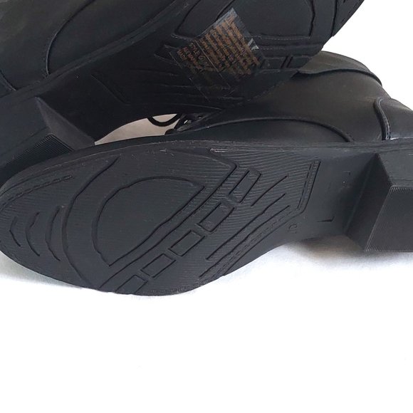 TOP Moda EC89 Womens Foldover Lace Up Low Chunky Heel Ankle Booties - Picture 5 of 10